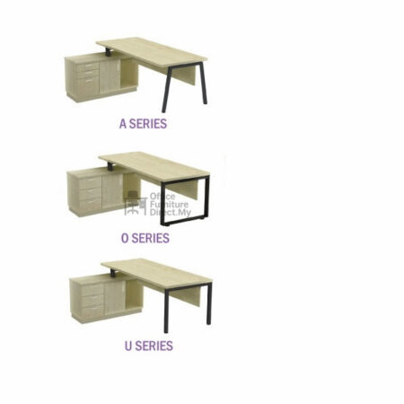 Metal O Leg Square Leg 4/5/6 Feet Director Manager Office Table with Side Cabinet