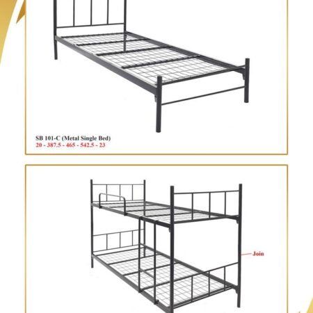 Katil Asrama - Katil Bujang + Papan Plywood | Metal Single & Double Decker Bed