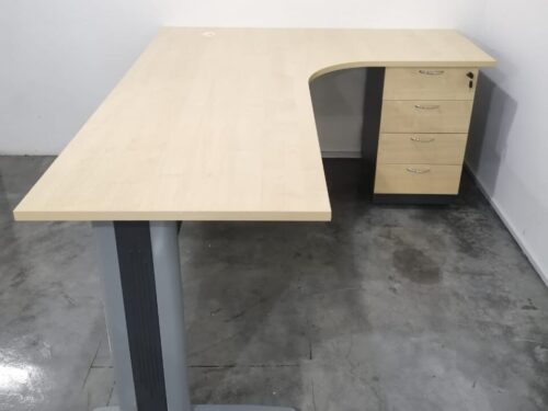 L Shape Office Table With J Metal Leg 4D Pedestal OFD TL 1515-4D TL 1815-4D