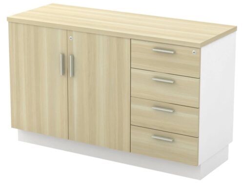 B-YDP7124 COMBINATION LOW CABINET (SWINGING DOOR + FIXED PEDESTAL 4D)