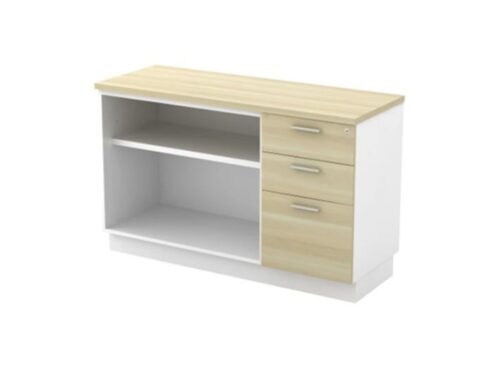 B-YOP7123 COMBINATION LOW CABINET (OPEN SHELF + FIXED PEDESTAL 2D1F)