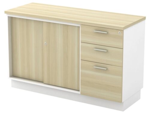 B-YSP7123 COMBINATION LOW CABINET (SLIDING DOOR + FIXED PEDESTAL 2D1F)