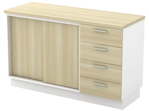B-YSP7124 COMBINATION LOW CABINET (SLIDING DOOR + FIXED PEDESTAL 4D)