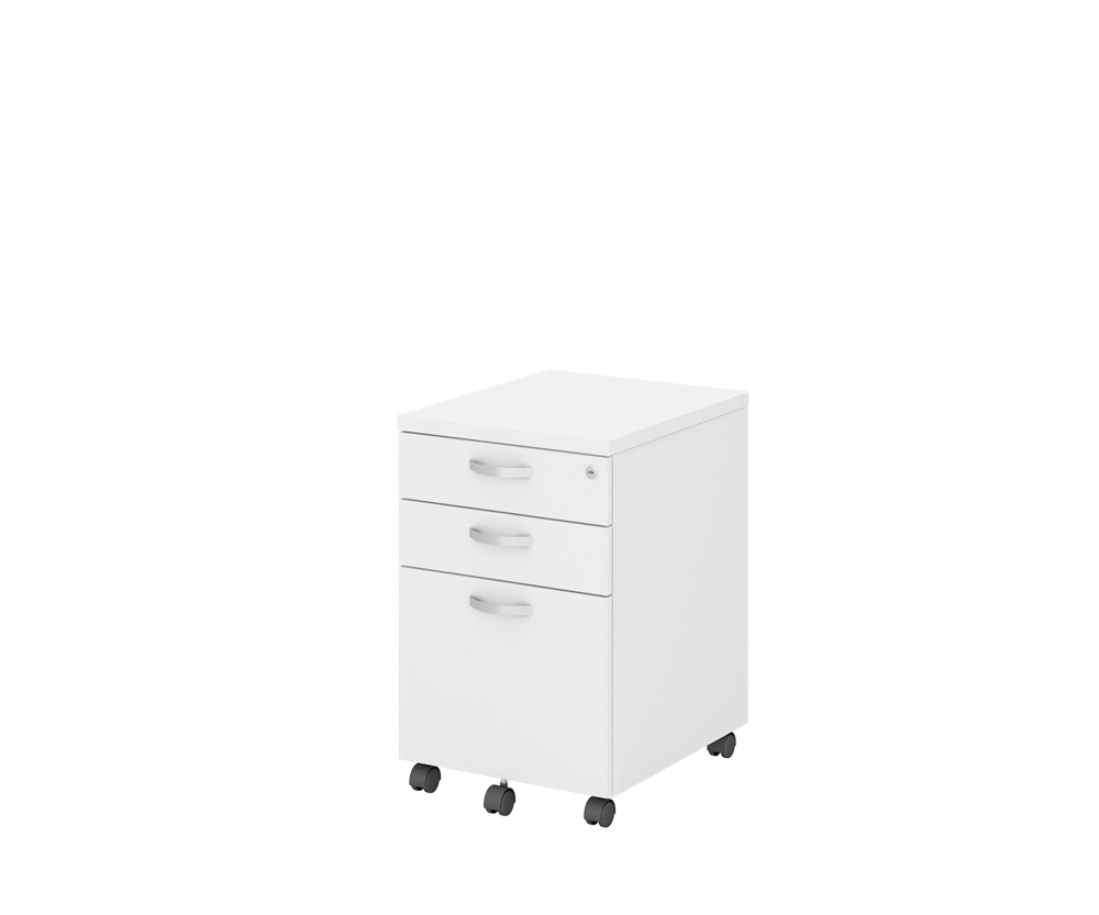 Q-YMP3-WH MOBILE PEDESTAL 2-DRAWER AND 1-FILING (2D1F)