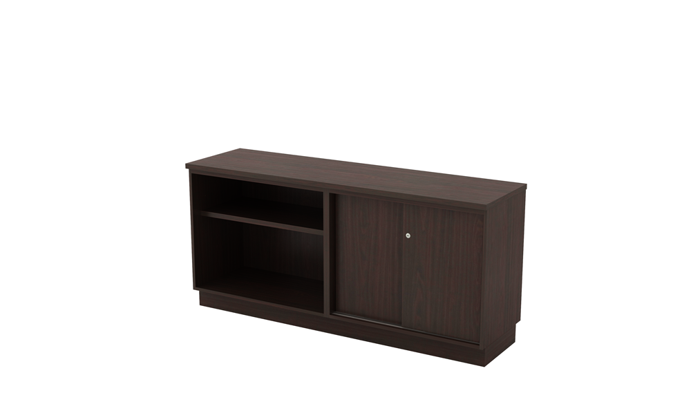 Q-YOS7160-YOS7180-WN COMBINATION LOW CABINET (OPEN SHELF + SLIDING DOOR)