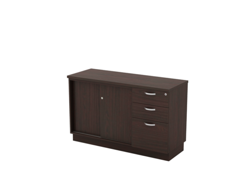Q-YSP7123-WN COMBINATION LOW CABINET (SLIDING DOOR + FIXED PEDESTAL 2D1F)