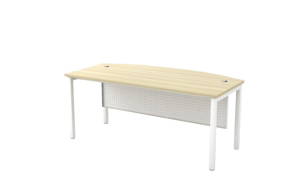 SMB-180A SKYWALK SERIES CURVE-FRONT EXECUTIVE TABLE WITH METAL MODESTY PANEL