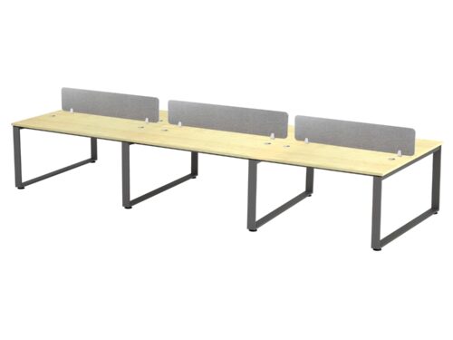 6 Seater Office Workstation Metal O Leg