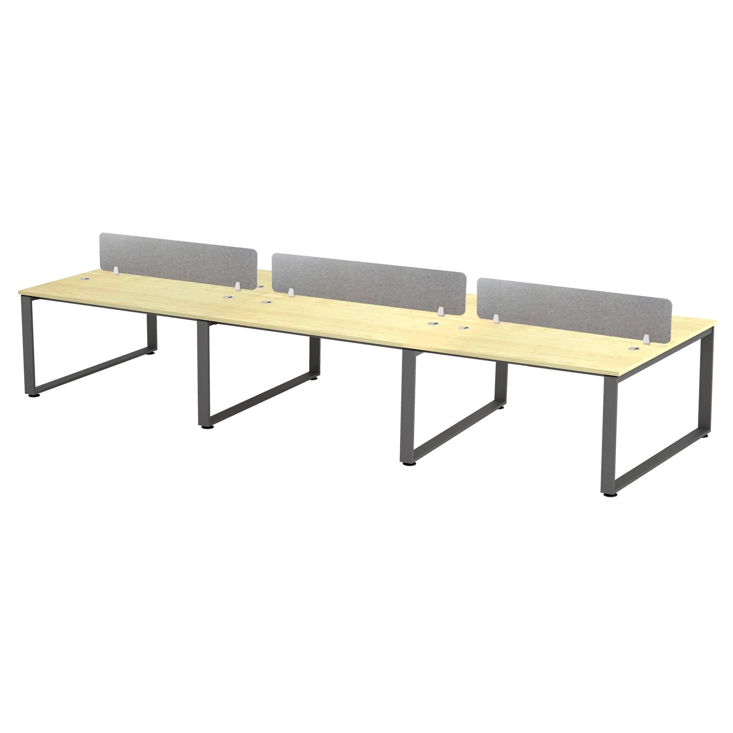 6 Seater Office Workstation Metal O Leg