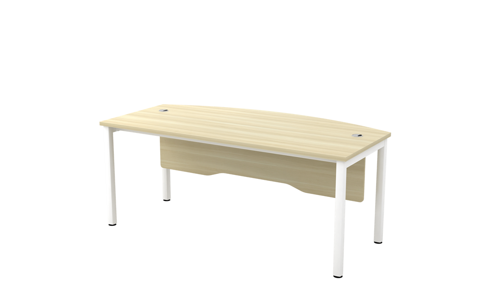 SWB-180A SKYWALK SERIES CURVE-FRONT EXECUTIVE TABLE WITH WOODEN MODESTY PANEL