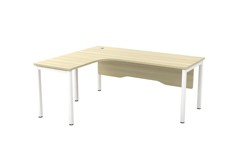 SWL SKYWALK SERIES COMPACT L-SHAPE TABLE WITH WOODEN MODESTY PANEL ...