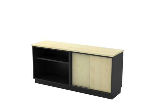 T-YOS7160-YOS7180 COMBINATION LOW CABINET (OPEN SHELF + SLIDING DOOR)