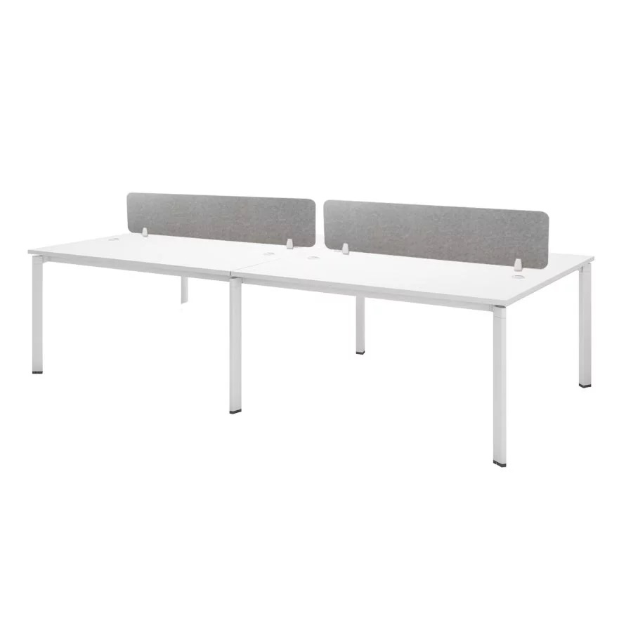 4 Seater Office Workstation Metal Pyramid Leg