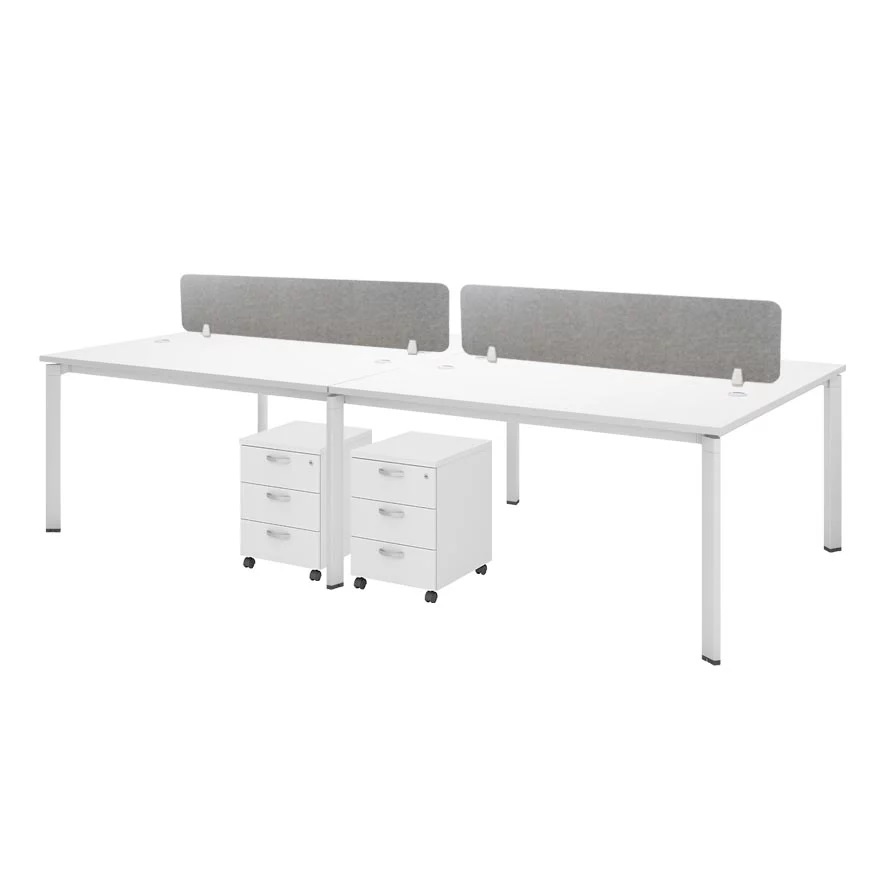 4 Seater Office Workstation Metal Pyramid Leg - Image 2