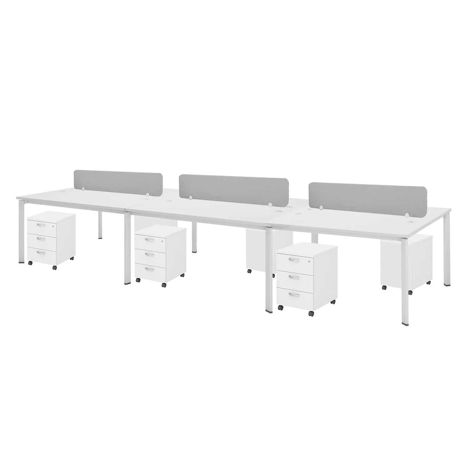 6 Seater Office Workstation Metal Pyramid Leg - Image 2