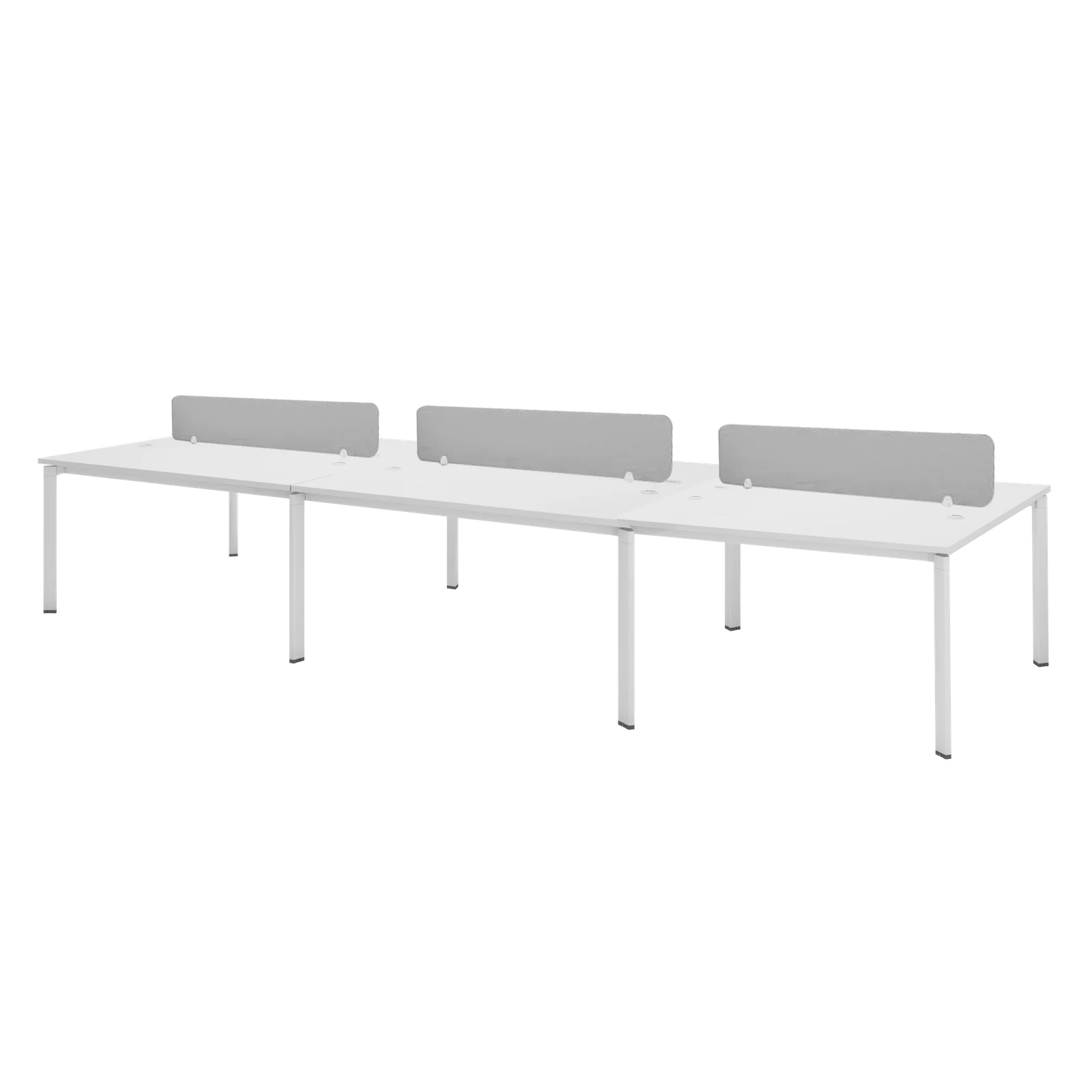6 Seater Office Workstation Metal Pyramid Leg
