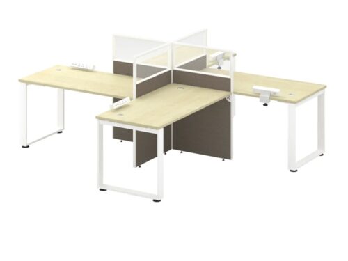 B30-SQ-4R Office Workstation Table Cluster Of 4 Seater