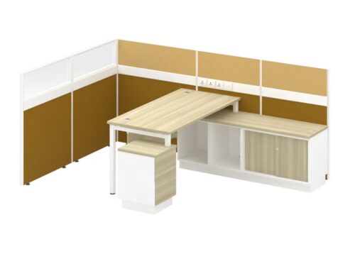 B45-SL-1R Office Workstation Table Cluster Of 1 Seater