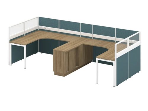 B45-SL-2L Office Workstation Table Cluster Of 2 Seater