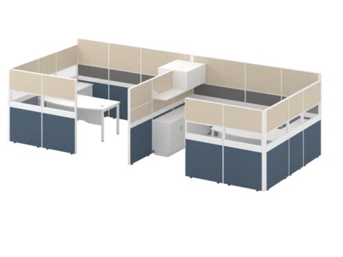 B60-SLC-2D Office Workstation Table Cluster Of 2 Seater