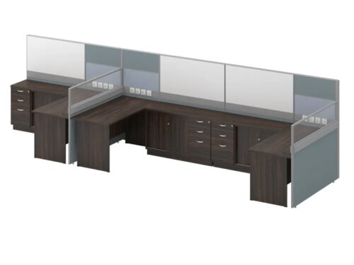 B60+30-EX-3R Office Workstation Table Cluster Of 3 Seater