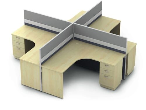 FN30-PDL-4 L SHAPE WORKSTATION CLUSTER OF 4