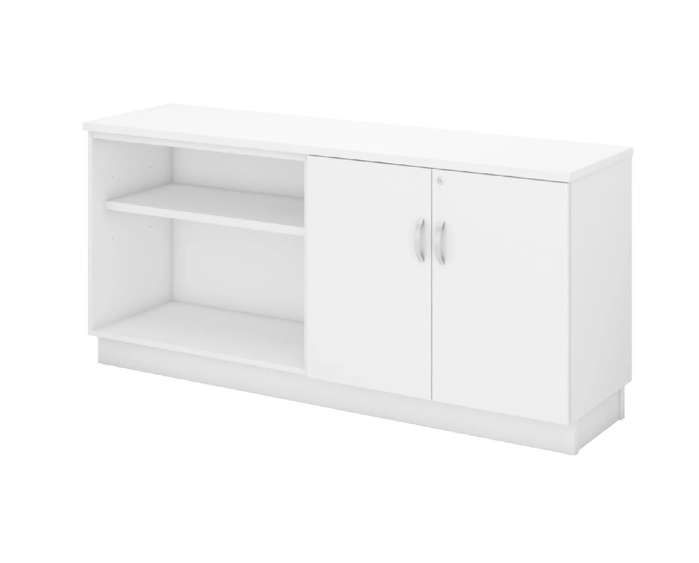Q-YOD7160-YOD7180-WH COMBINATION LOW CABINET (OPEN SHELF + SWINGING DOOR)